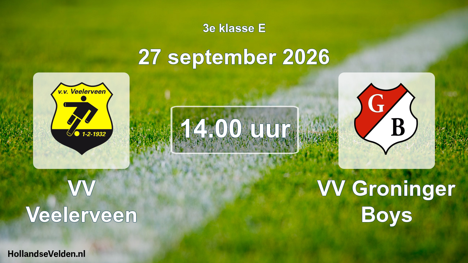 Geplande wedstrijd: VV Veelerveen - VV Groninger Boys (27 september 2026)