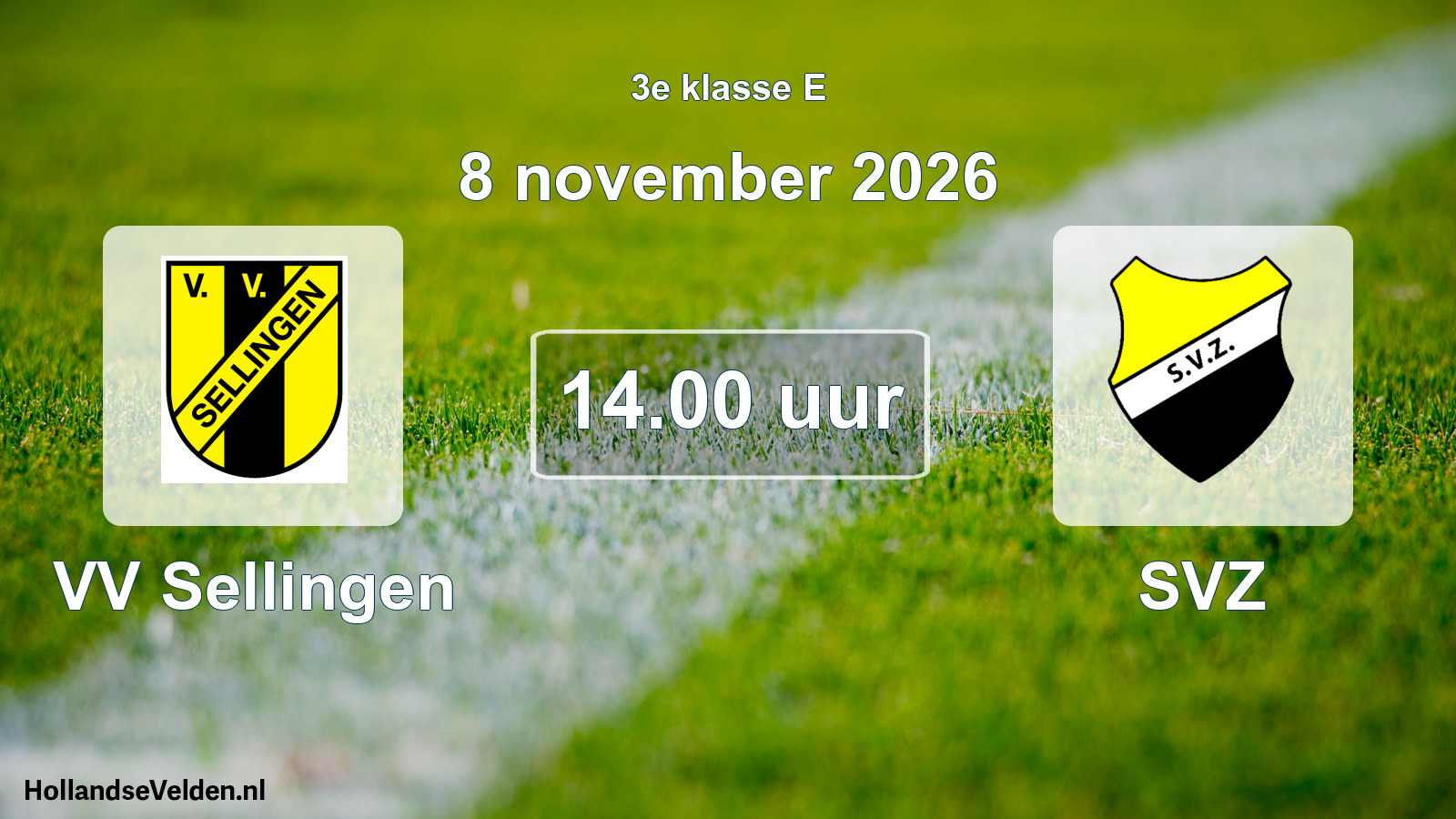 Geplande wedstrijd: VV Sellingen - SVZ (8 november 2026)