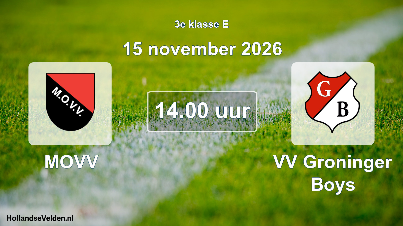Geplande wedstrijd: MOVV - VV Groninger Boys (15 november 2026)