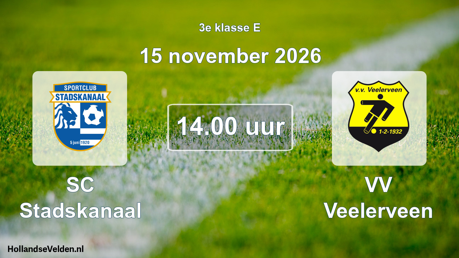 Geplande wedstrijd: SC Stadskanaal - VV Veelerveen (15 november 2026)