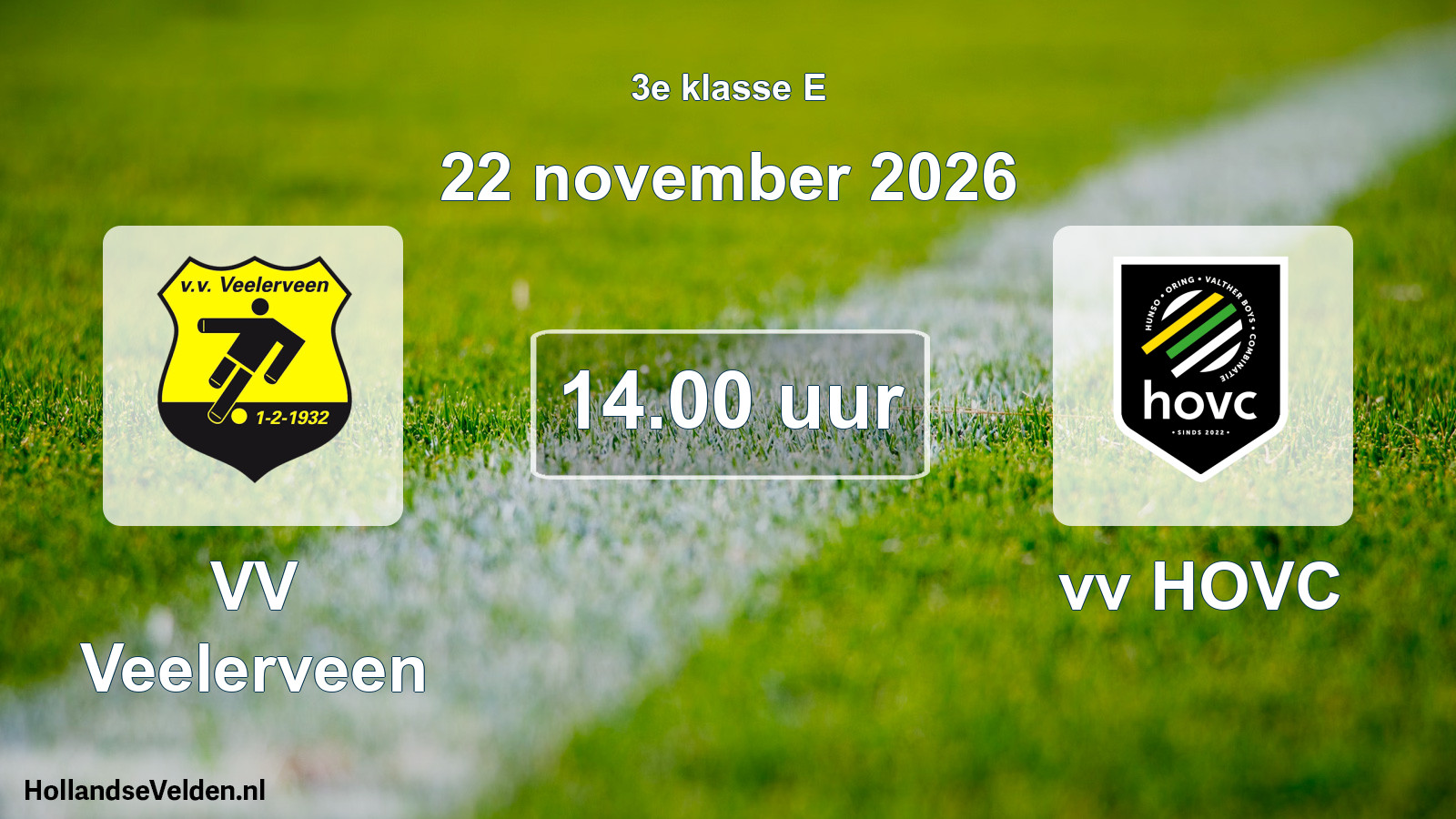 Geplande wedstrijd: VV Veelerveen - vv HOVC (22 november 2026)