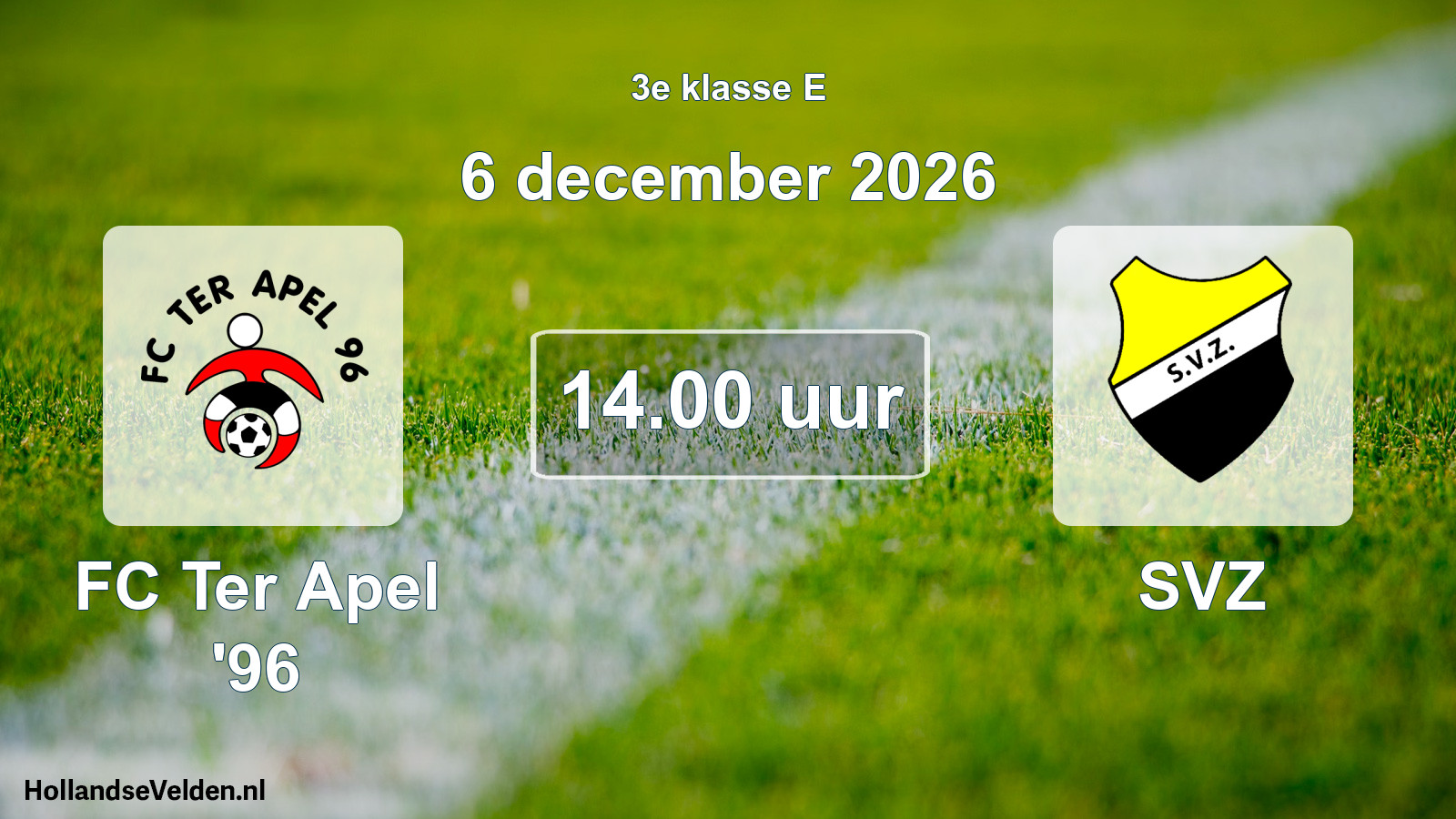 Scheduled Match: FC Ter Apel '96 - SVZ (6 December 2026)