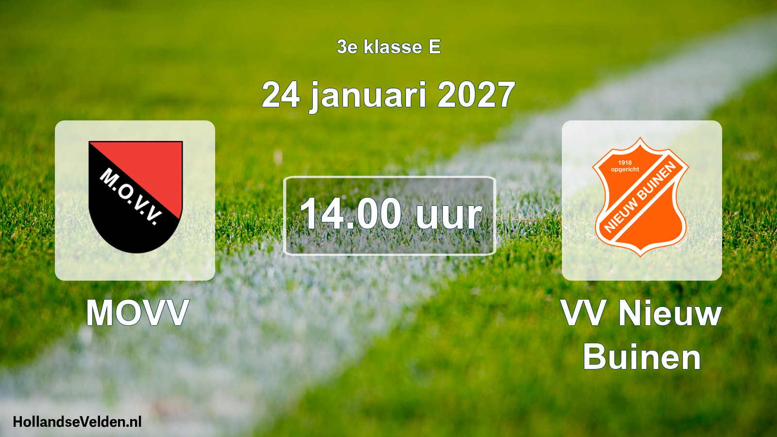 Geplande wedstrijd: MOVV - VV Nieuw Buinen (24 januari 2027)