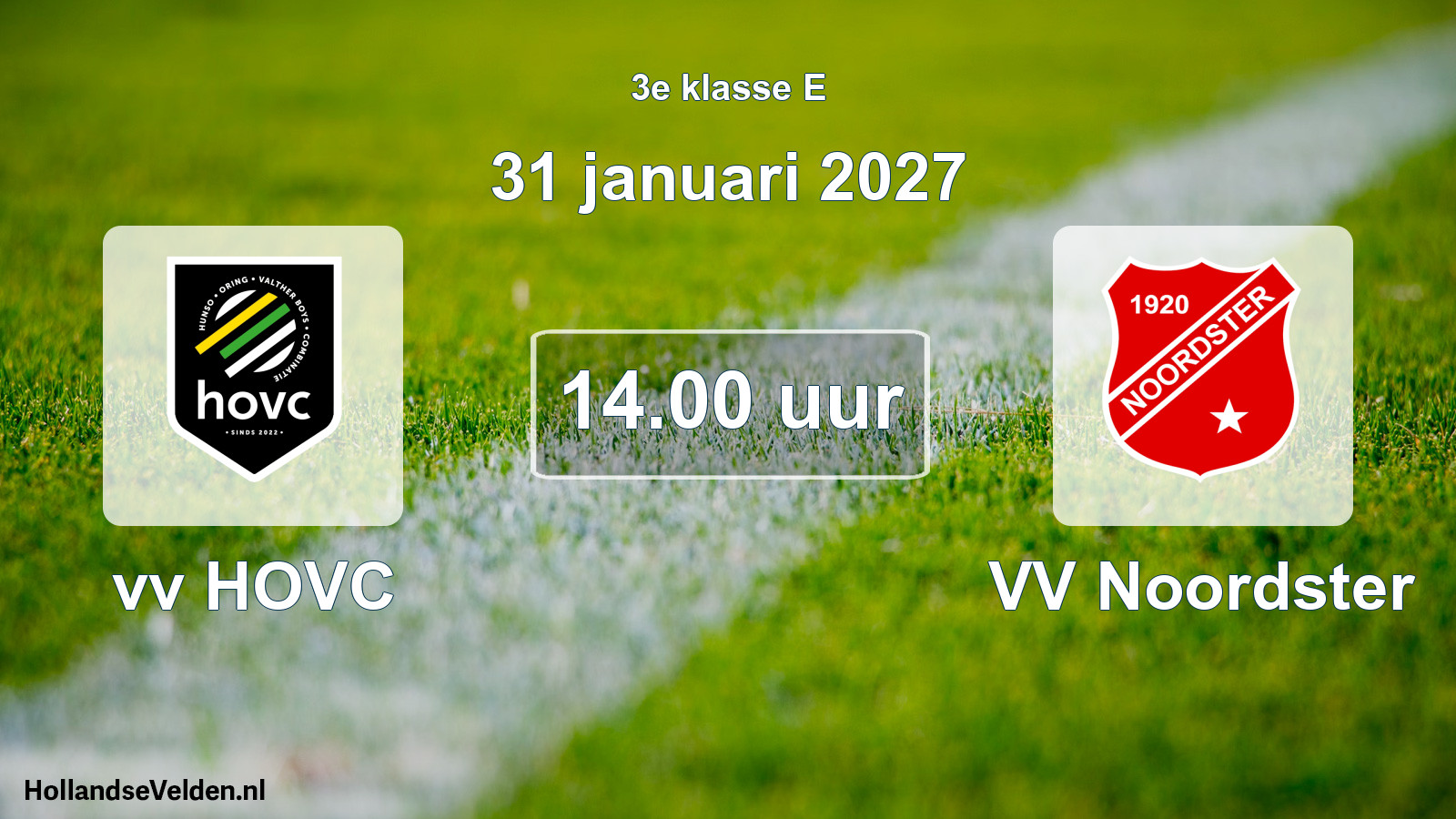 Geplande wedstrijd: vv HOVC - VV Noordster (31 januari 2027)