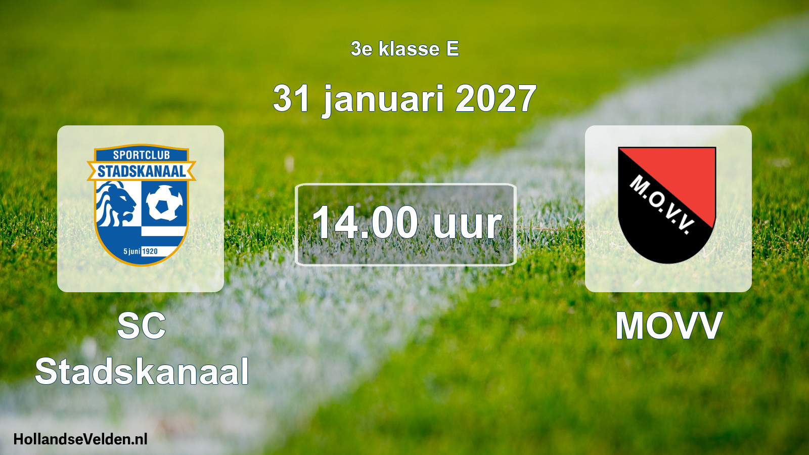 Geplande wedstrijd: SC Stadskanaal - MOVV (31 januari 2027)
