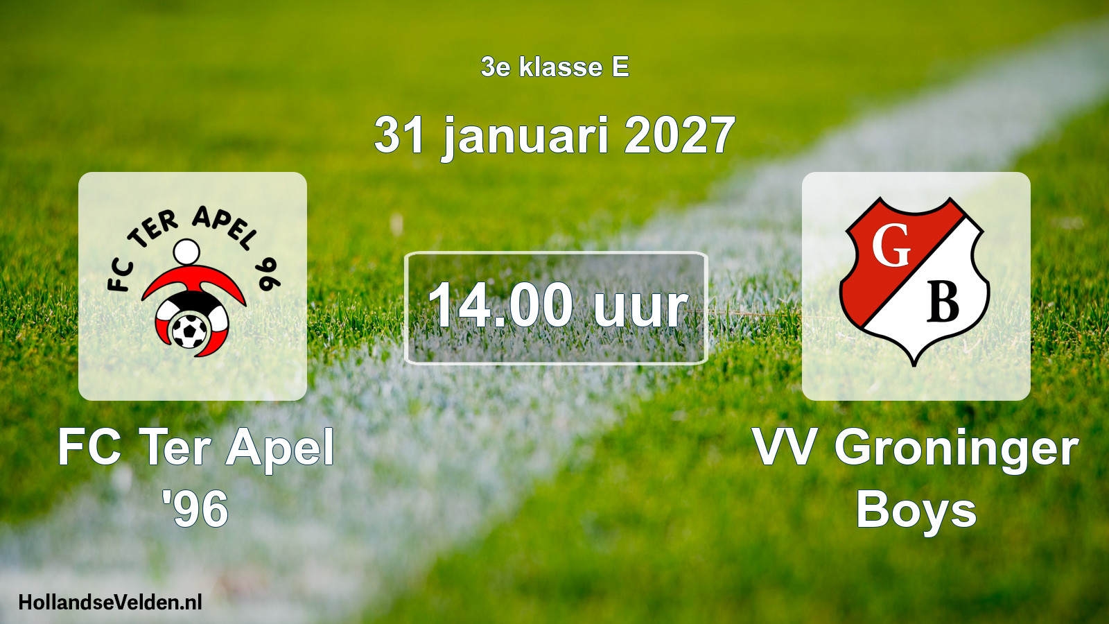 Scheduled Match: FC Ter Apel '96 - VV Groninger Boys (31 January 2027)