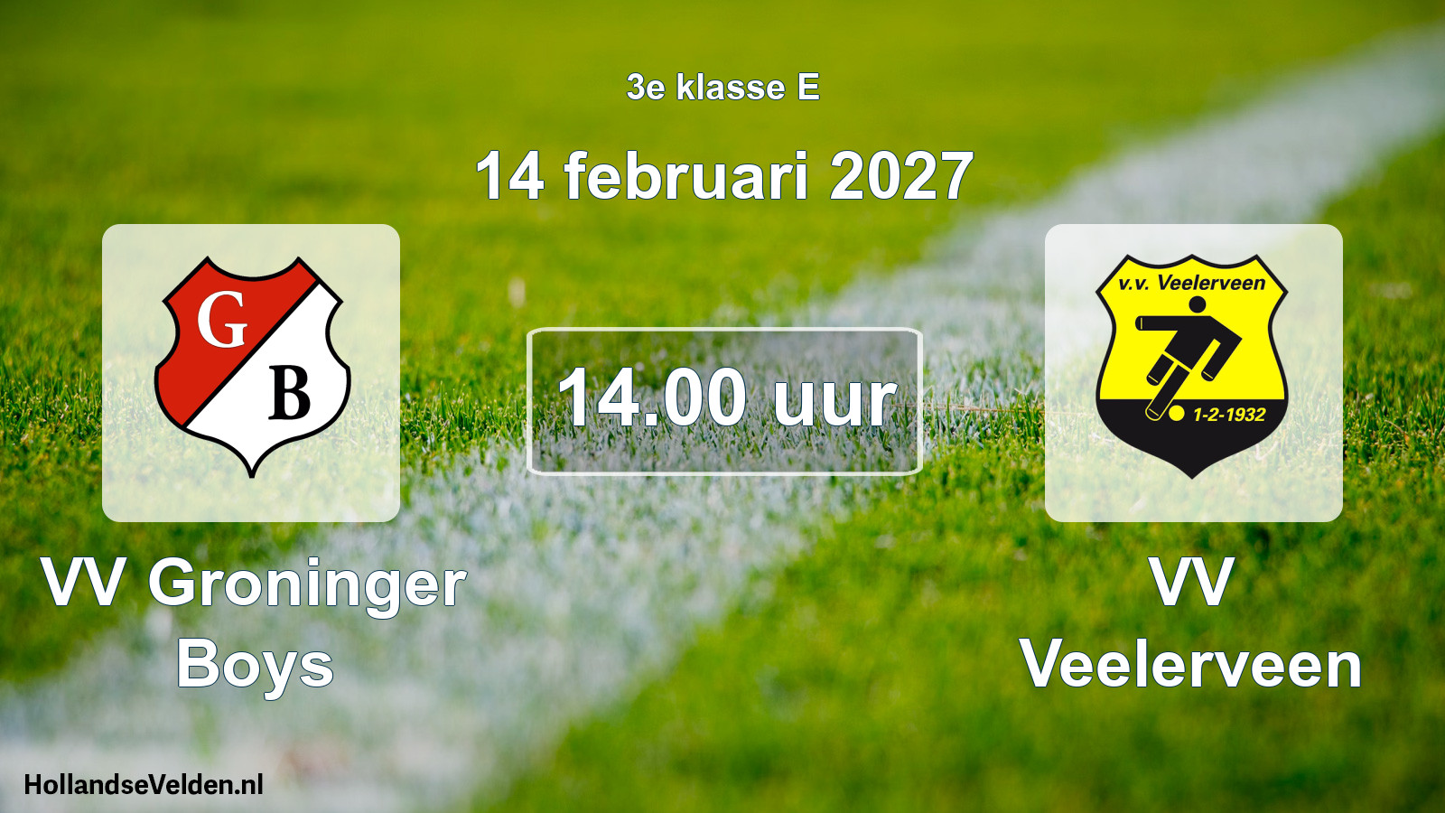 Geplande wedstrijd: VV Groninger Boys - VV Veelerveen (14 februari 2027)