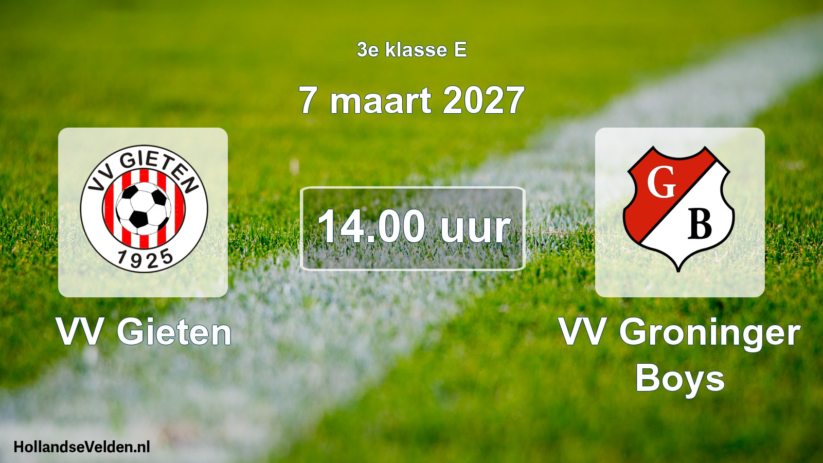 Geplande wedstrijd: VV Gieten - VV Groninger Boys (7 maart 2027)