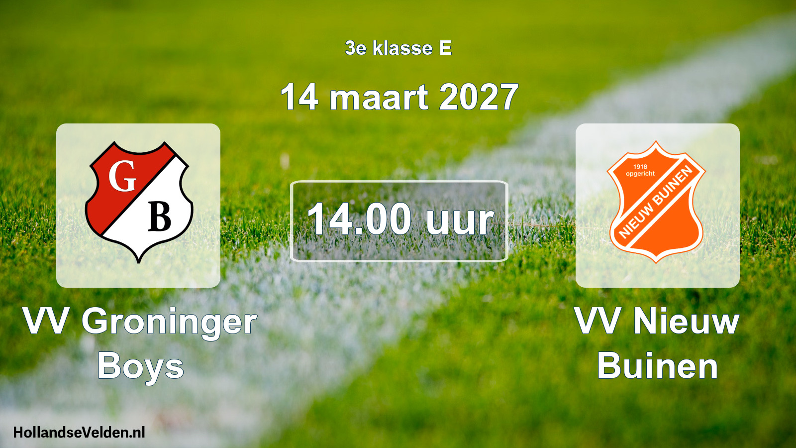 Scheduled Match: VV Groninger Boys - VV Nieuw Buinen (14 March 2027)