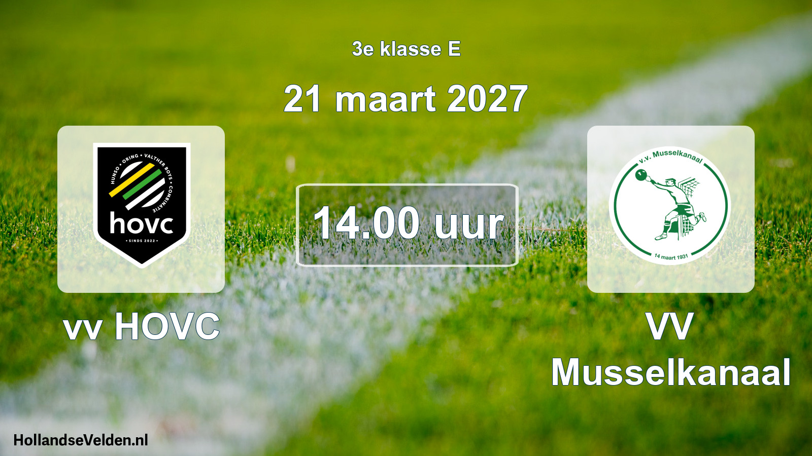 Geplande wedstrijd: vv HOVC - VV Musselkanaal (21 maart 2027)