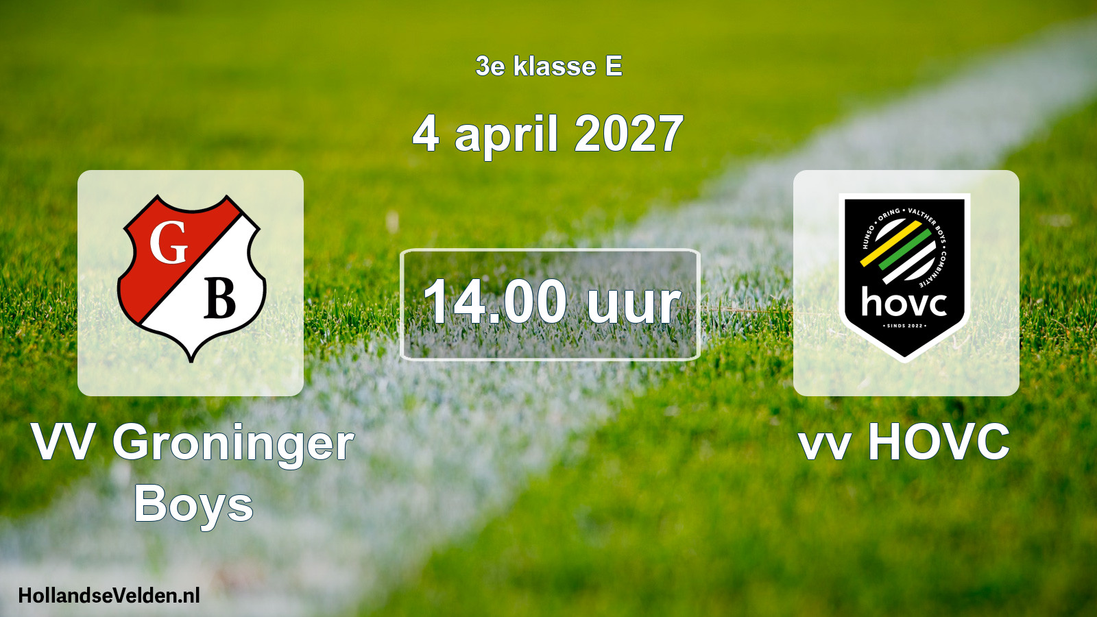 Scheduled Match: VV Groninger Boys - vv HOVC (4 April 2027)
