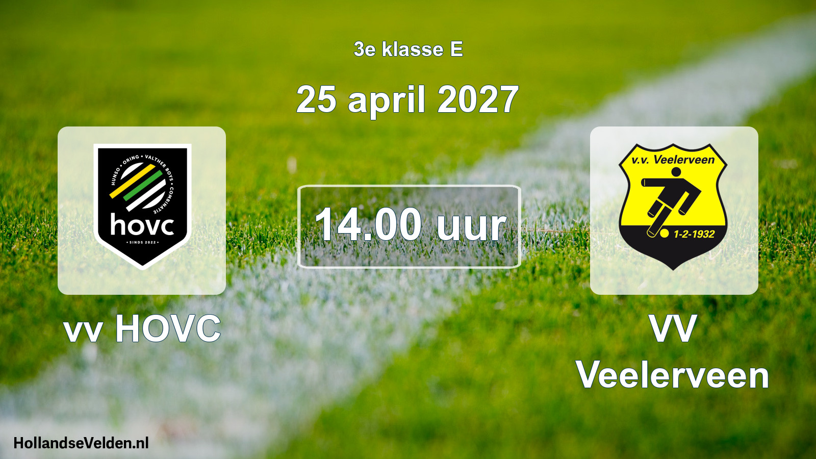 Geplande wedstrijd: vv HOVC - VV Veelerveen (25 april 2027)