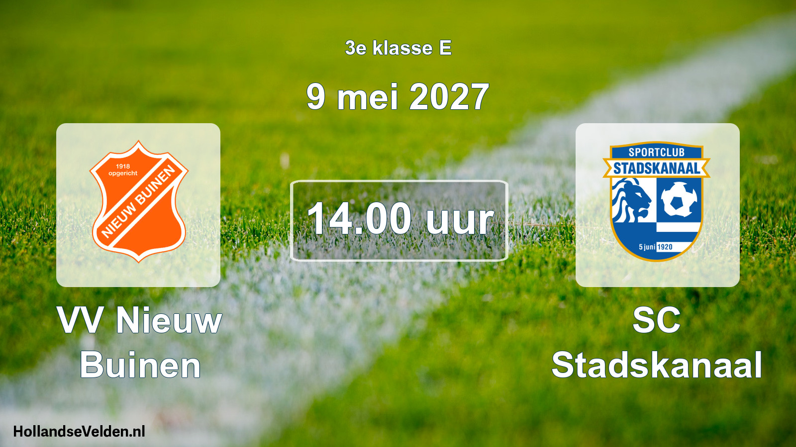 Geplande wedstrijd: VV Nieuw Buinen - SC Stadskanaal (9 mei 2027)