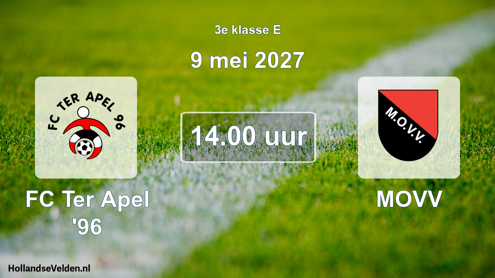 Geplande wedstrijd: FC Ter Apel '96 - MOVV (9 mei 2027)