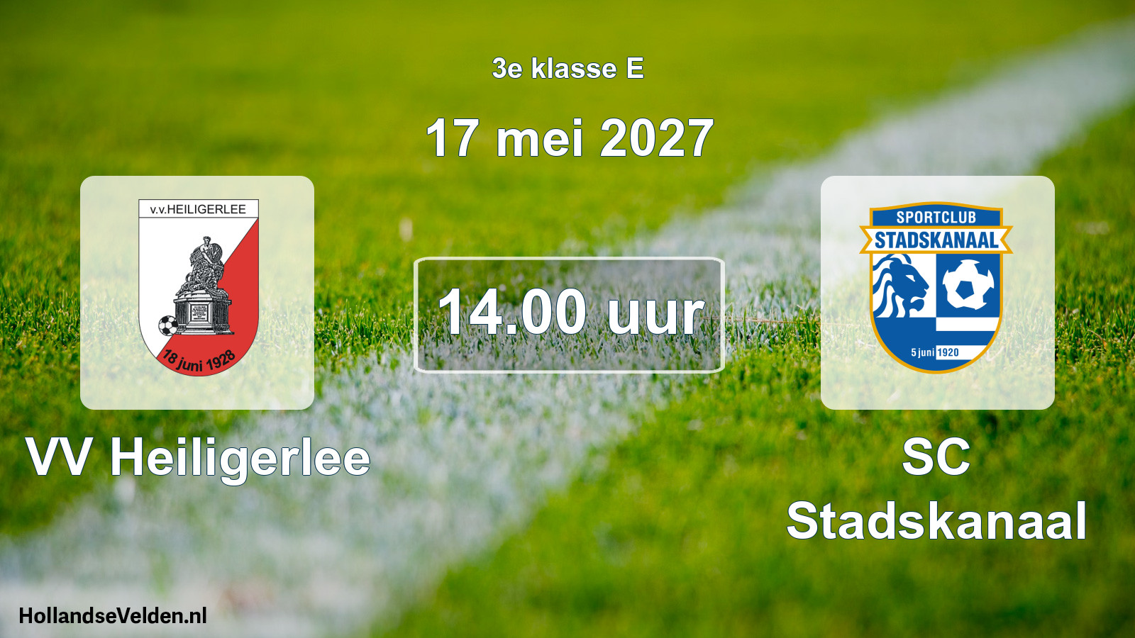 Geplande wedstrijd: VV Heiligerlee - SC Stadskanaal (17 mei 2027)