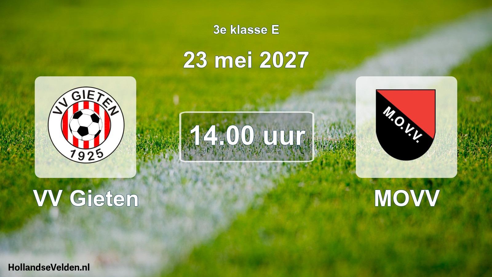Geplande wedstrijd: VV Gieten - MOVV (23 mei 2027)