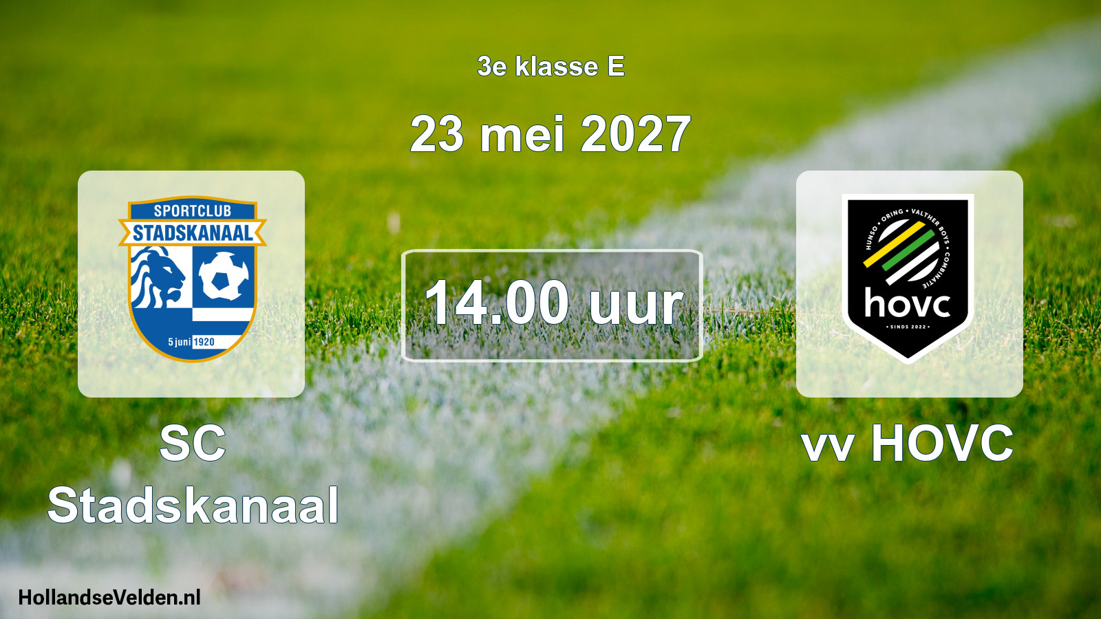 Geplande wedstrijd: SC Stadskanaal - vv HOVC (23 mei 2027)