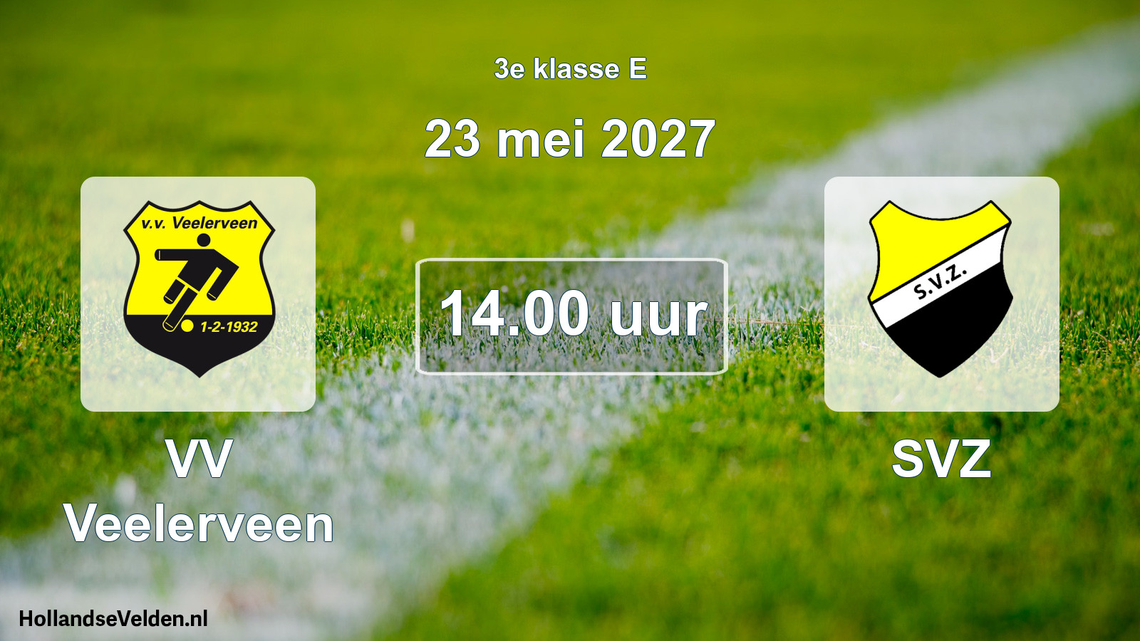 Geplande wedstrijd: VV Veelerveen - SVZ (23 mei 2027)