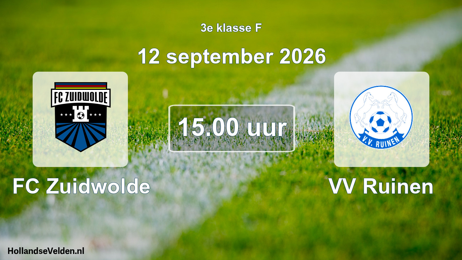 Geplande wedstrijd: FC Zuidwolde - VV Ruinen (12 september 2026)