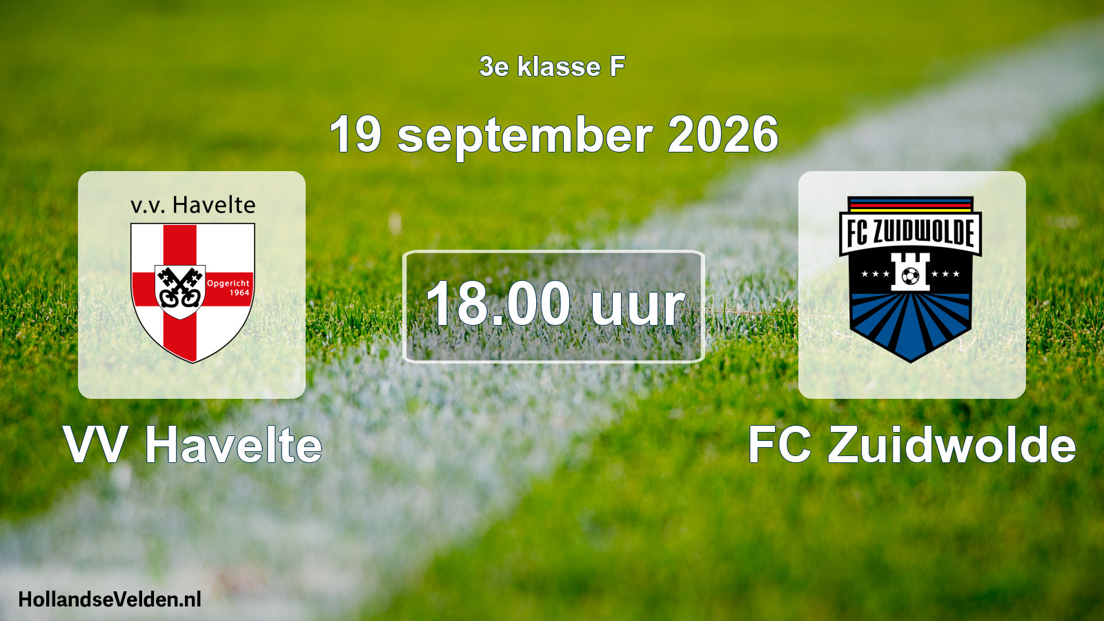 Geplande wedstrijd: VV Havelte - FC Zuidwolde (19 september 2026)