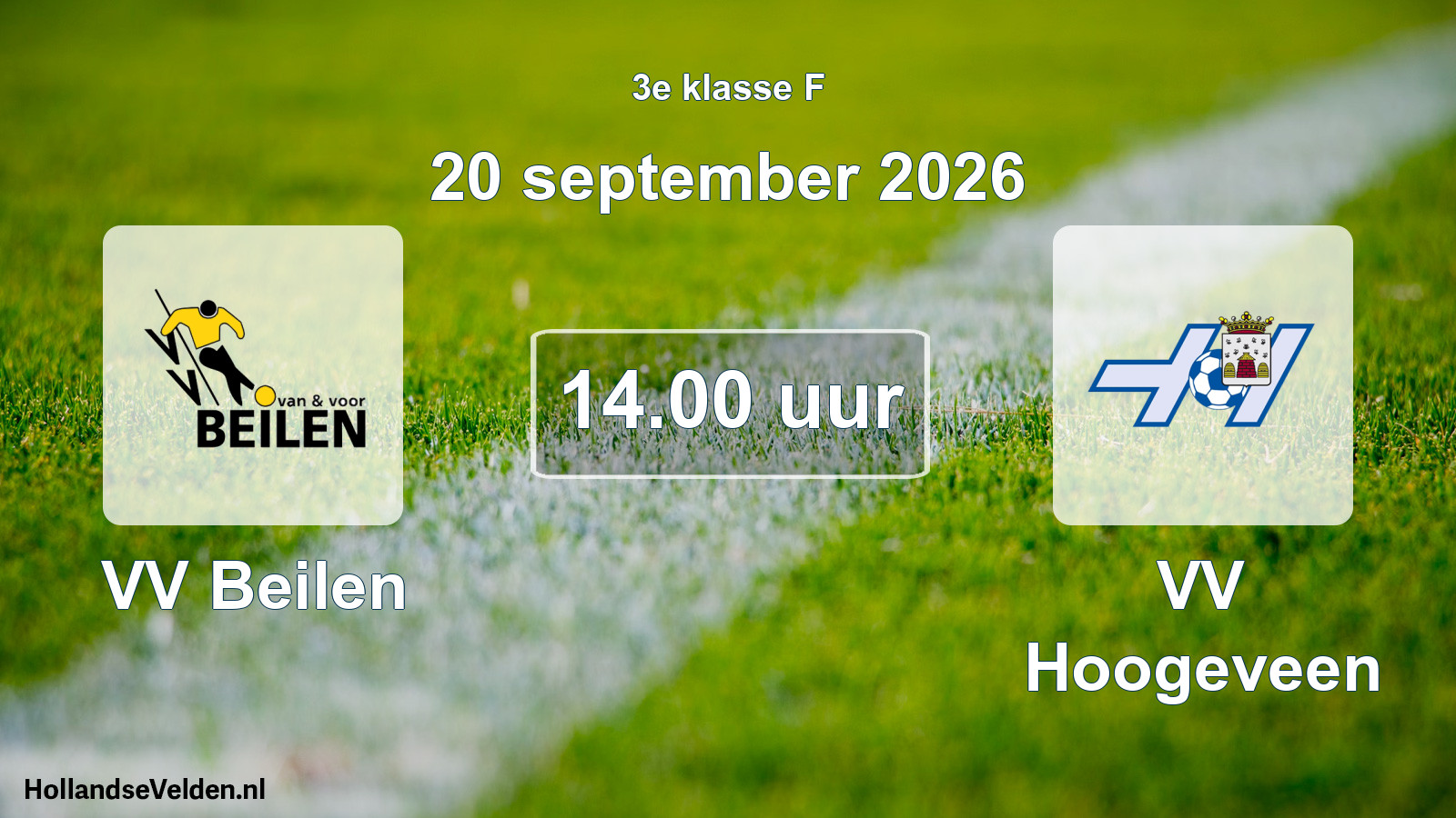Geplande wedstrijd: VV Beilen - VV Hoogeveen (20 september 2026)