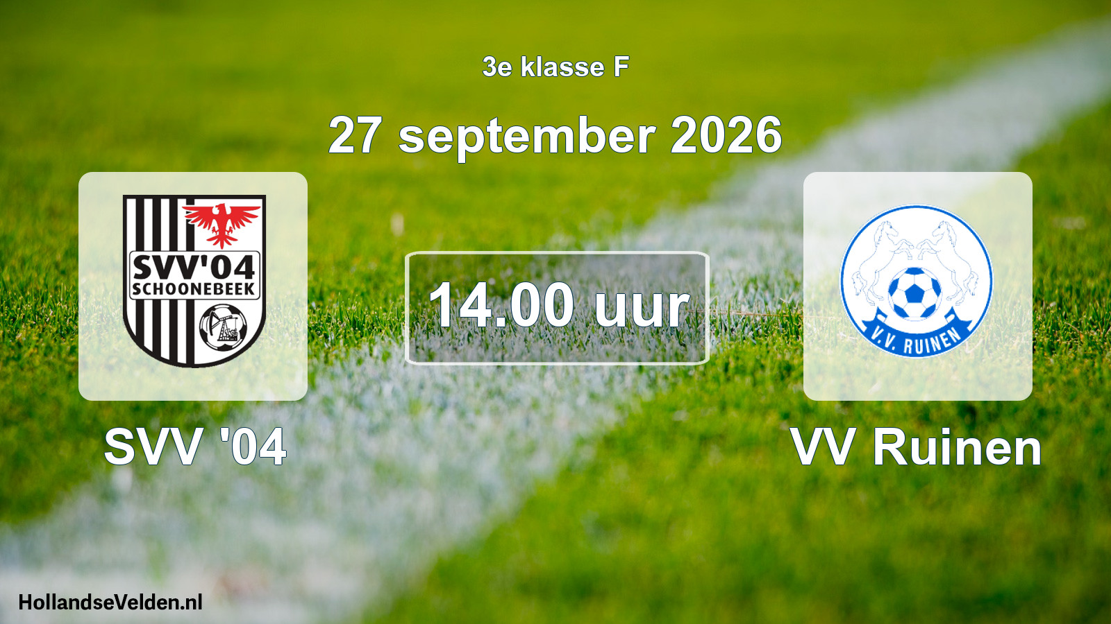 Geplande wedstrijd: SVV '04 - VV Ruinen (27 september 2026)