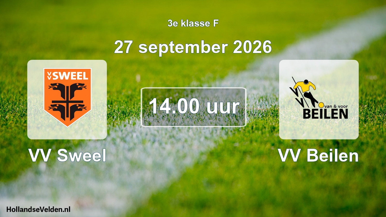 Geplande wedstrijd: VV Sweel - VV Beilen (27 september 2026)