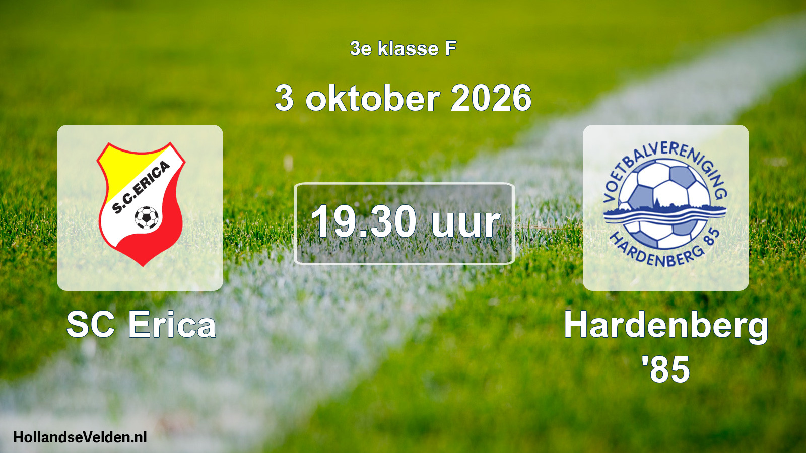Geplande wedstrijd: SC Erica - Hardenberg '85 (3 oktober 2026)