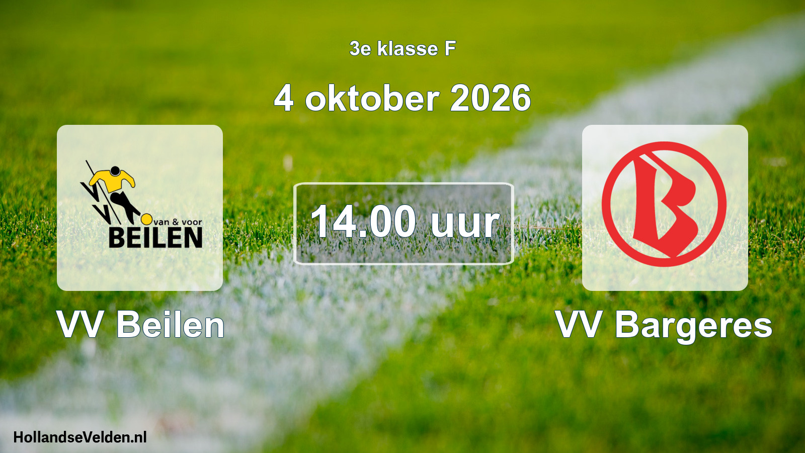 Geplande wedstrijd: VV Beilen - VV Bargeres (4 oktober 2026)