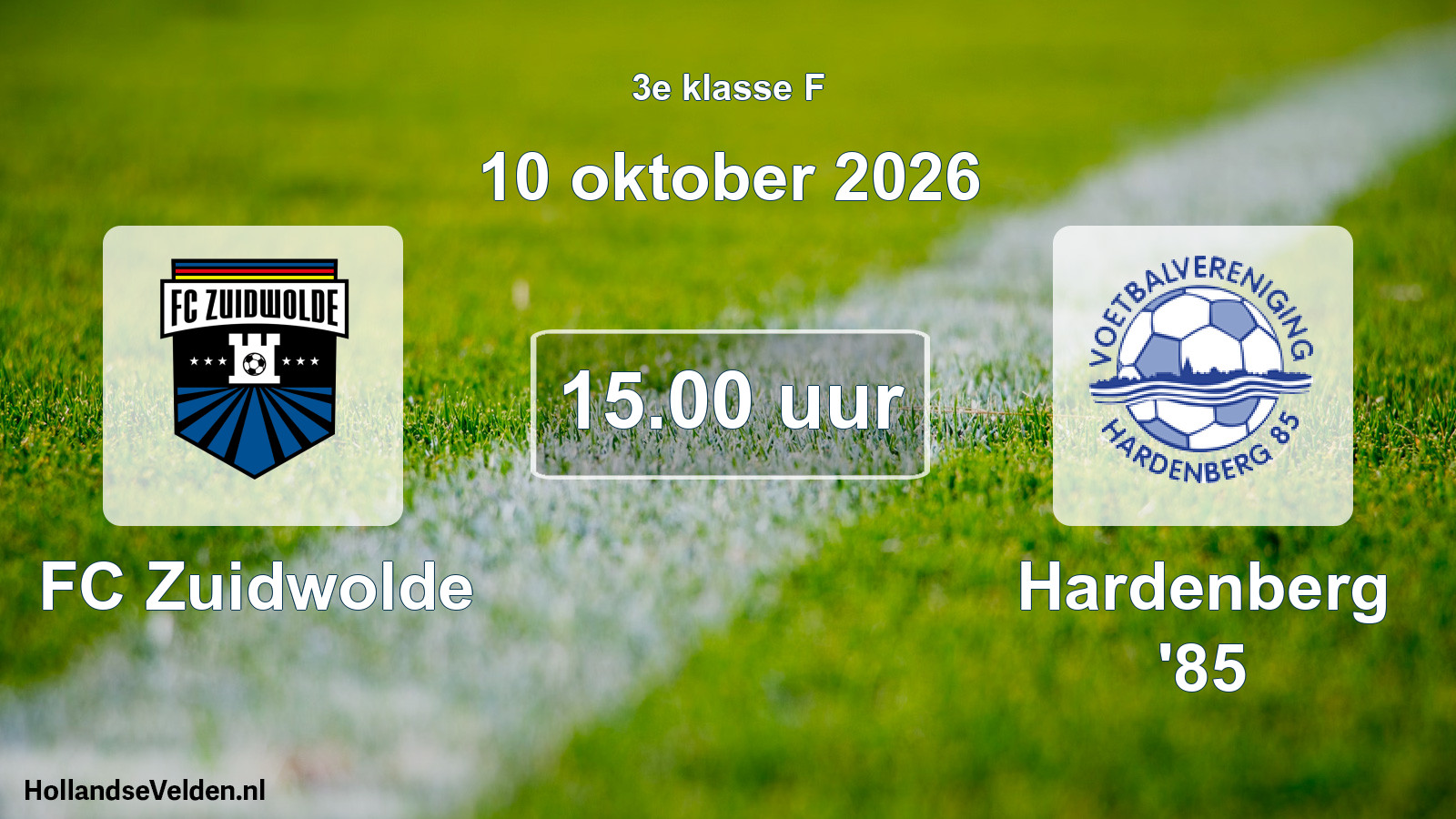 Geplande wedstrijd: FC Zuidwolde - Hardenberg '85 (10 oktober 2026)