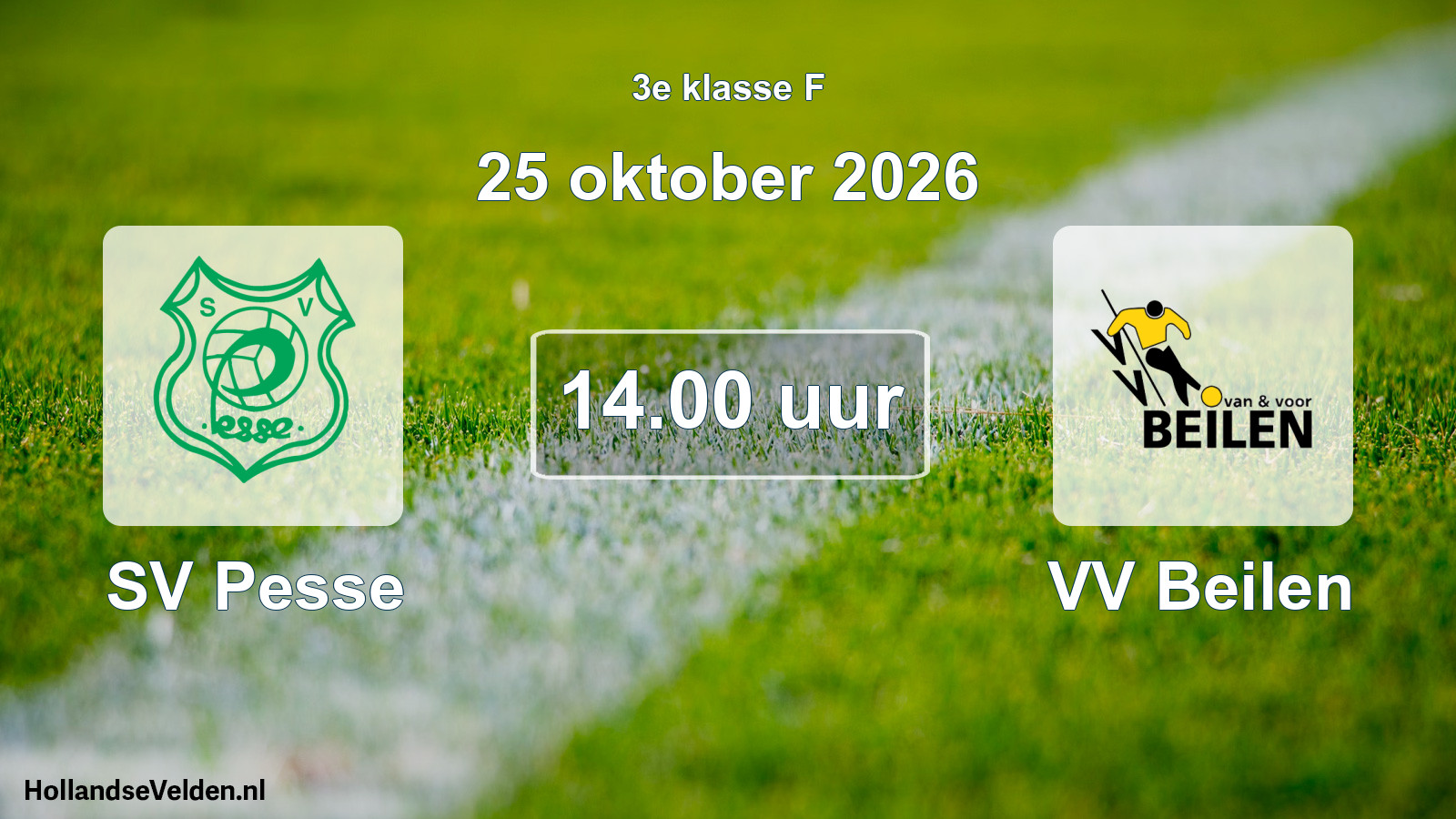 Geplande wedstrijd: SV Pesse - VV Beilen (25 oktober 2026)