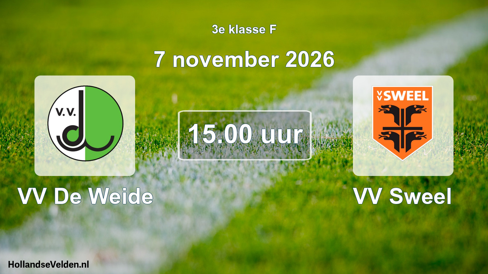 Geplande wedstrijd: VV De Weide - VV Sweel (7 november 2026)
