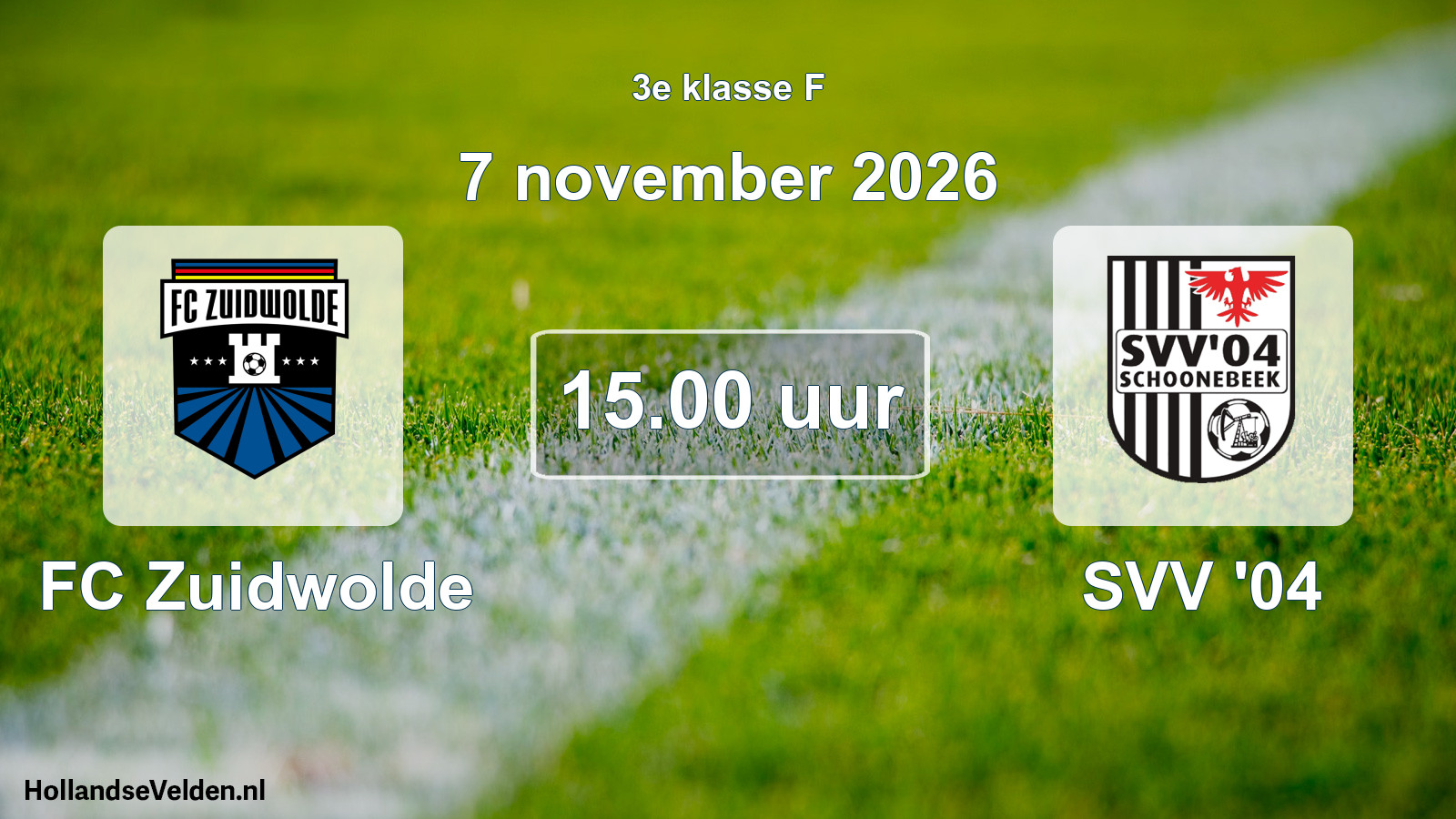 Geplande wedstrijd: FC Zuidwolde - SVV '04 (7 november 2026)
