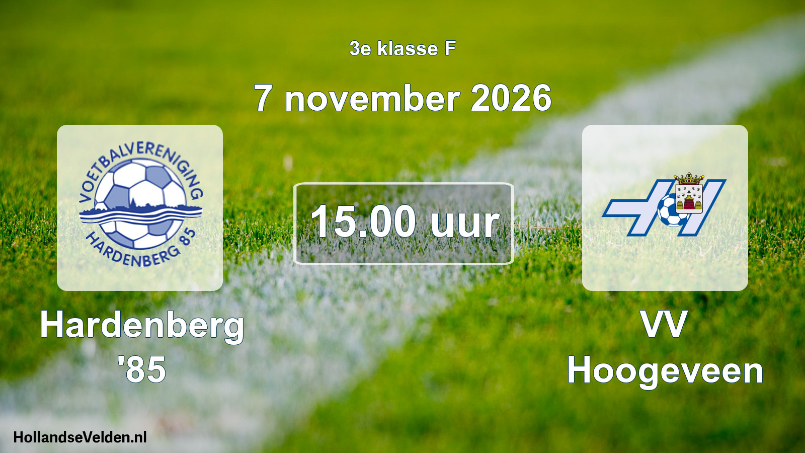 Geplande wedstrijd: Hardenberg '85 - VV Hoogeveen (7 november 2026)