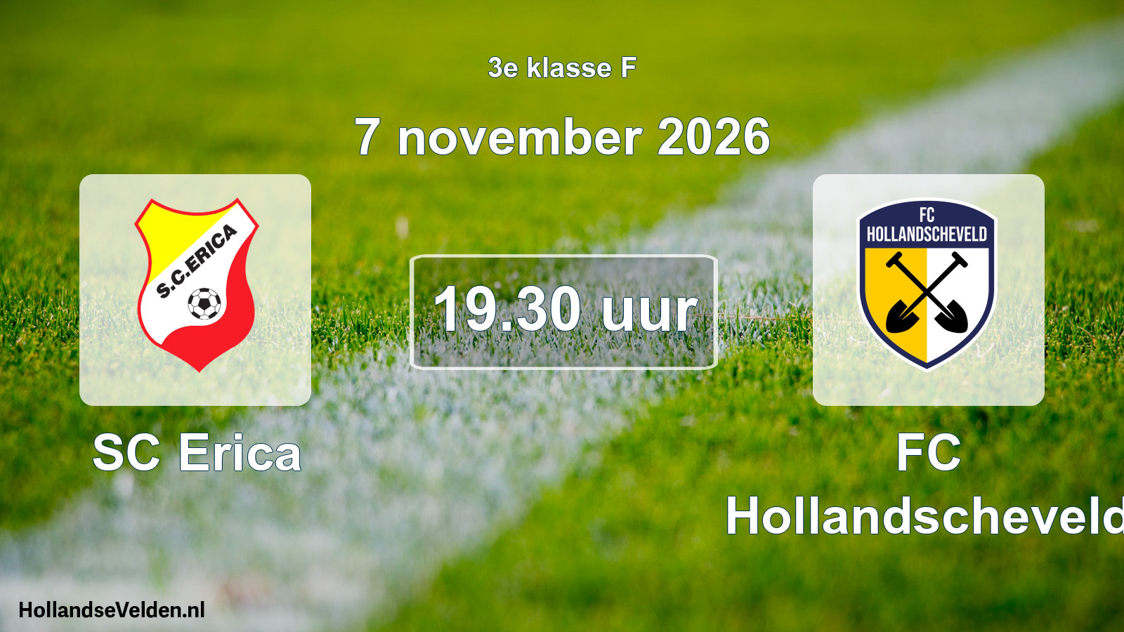 Geplande wedstrijd: SC Erica - FC Hollandscheveld (7 november 2026)