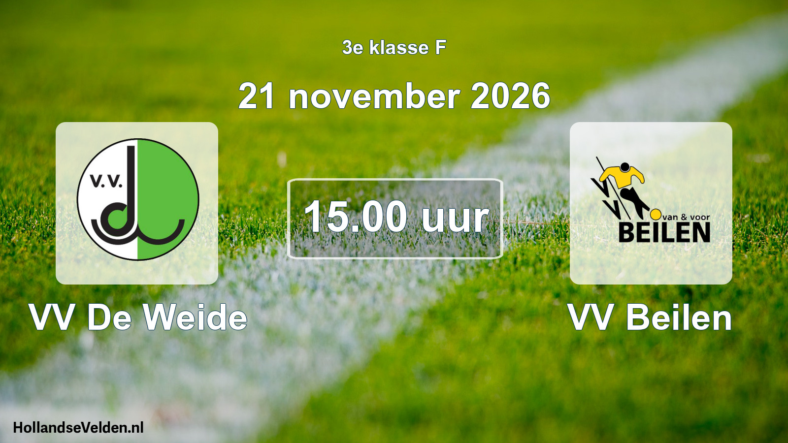 Geplande wedstrijd: VV De Weide - VV Beilen (21 november 2026)