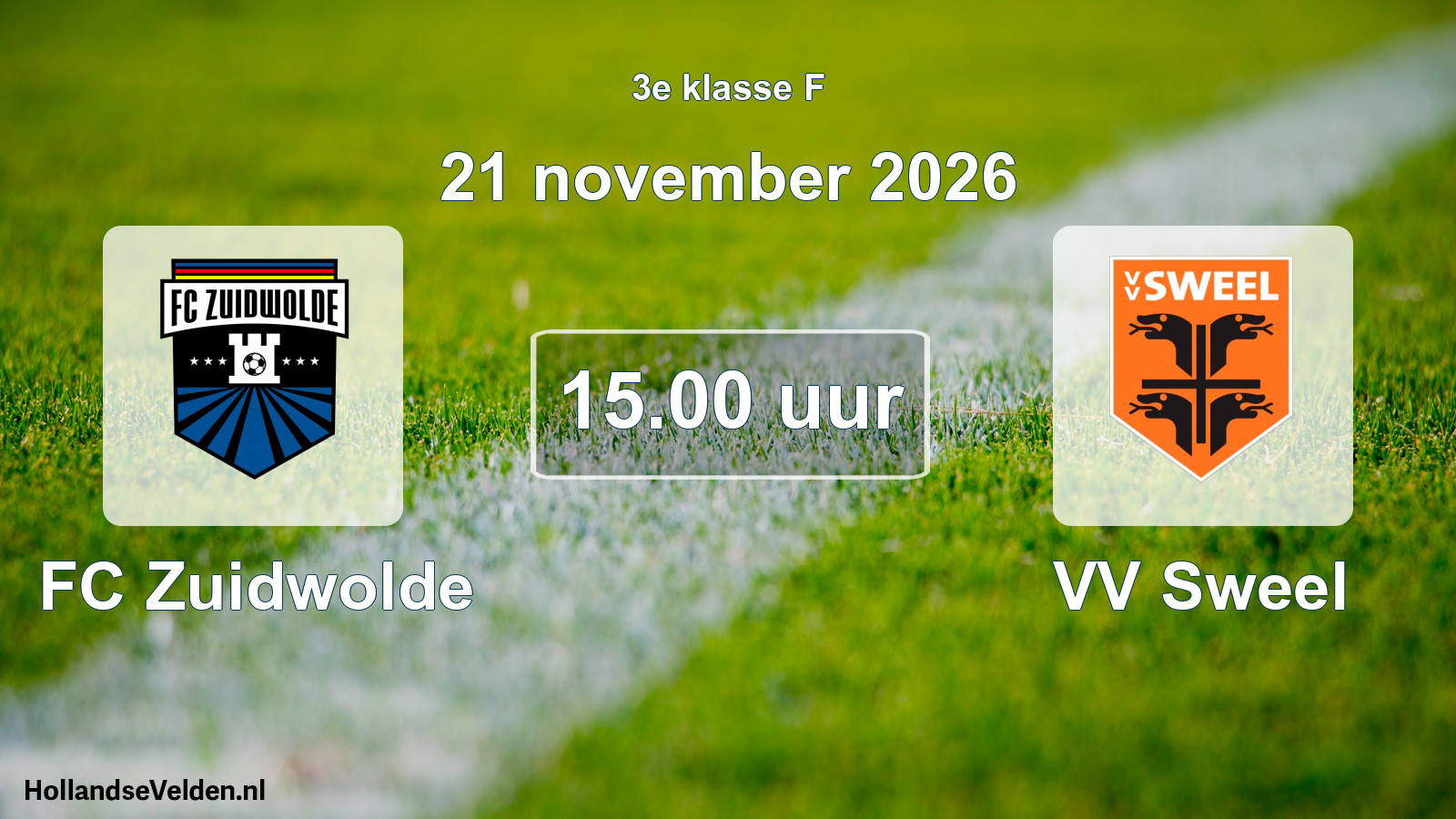 Geplande wedstrijd: FC Zuidwolde - VV Sweel (21 november 2026)