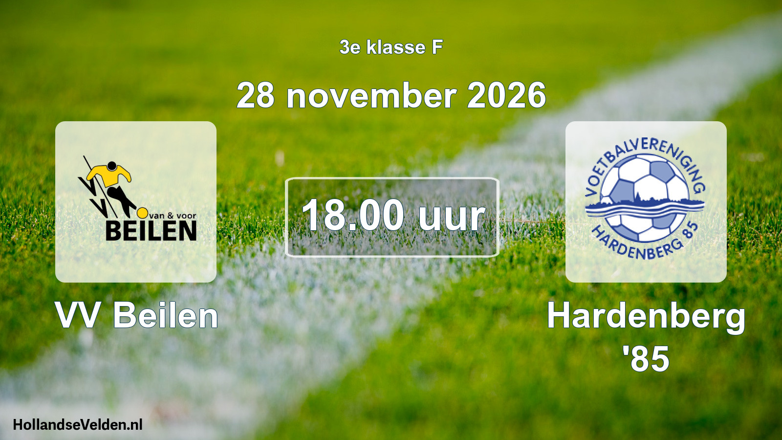 Geplande wedstrijd: VV Beilen - Hardenberg '85 (28 november 2026)