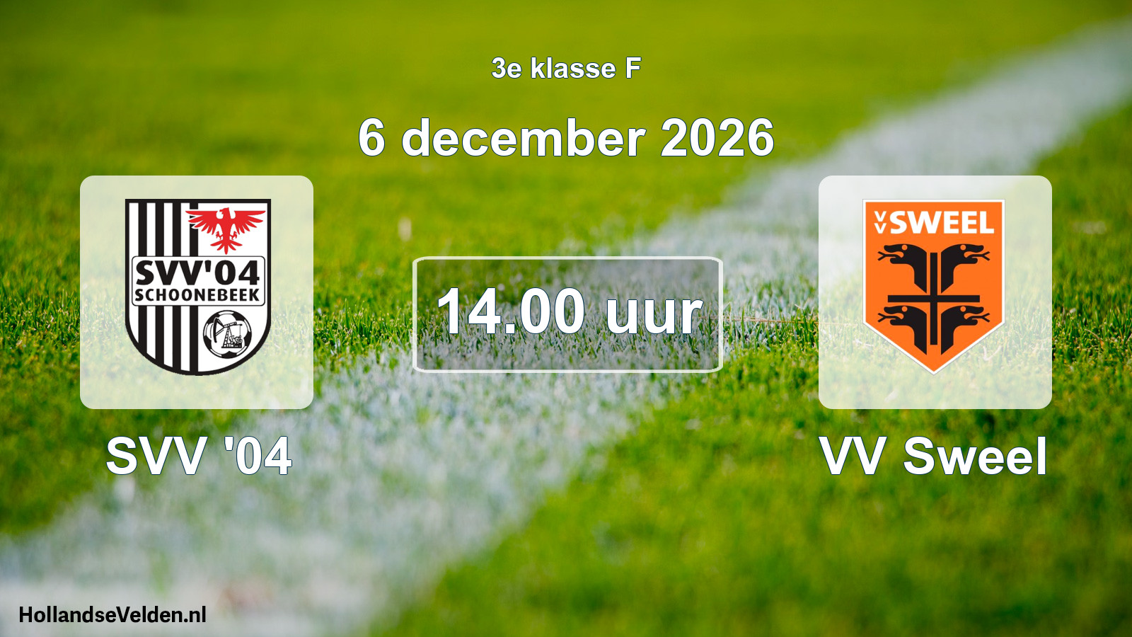 Geplande wedstrijd: SVV '04 - VV Sweel (6 december 2026)