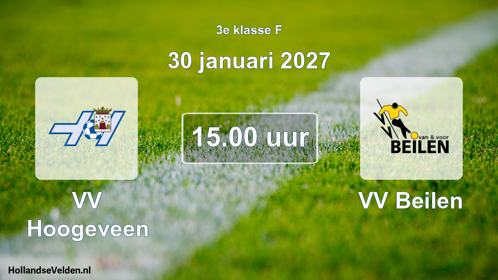 Geplande wedstrijd: VV Hoogeveen - VV Beilen (30 januari 2027)