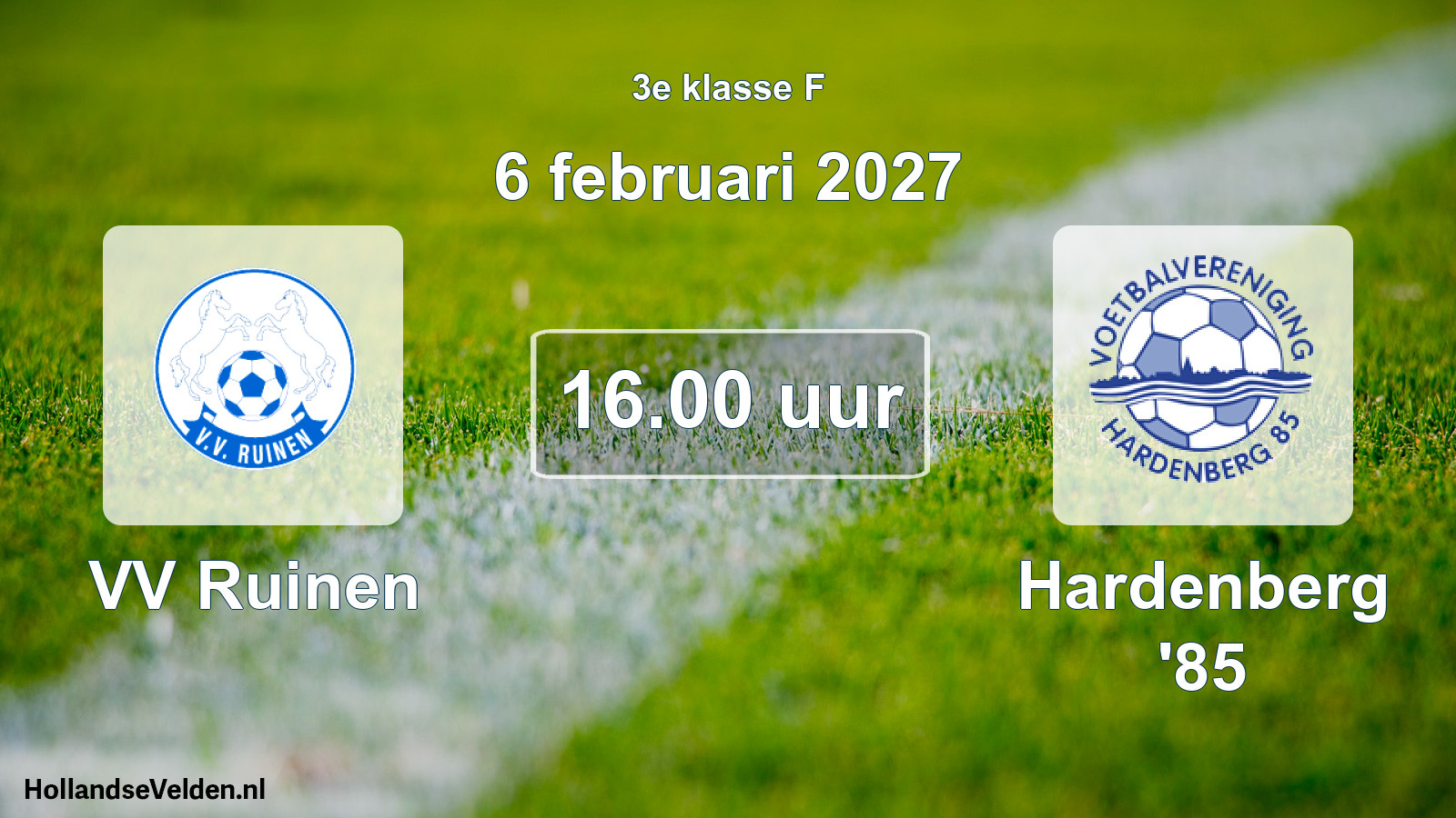 Geplande wedstrijd: VV Ruinen - Hardenberg '85 (6 februari 2027)