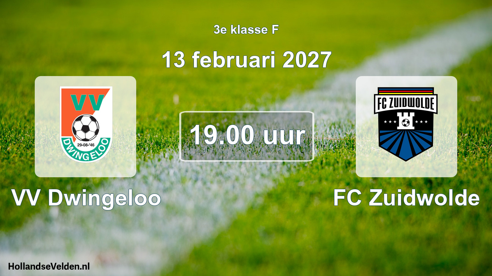 Geplande wedstrijd: VV Dwingeloo - FC Zuidwolde (13 februari 2027)