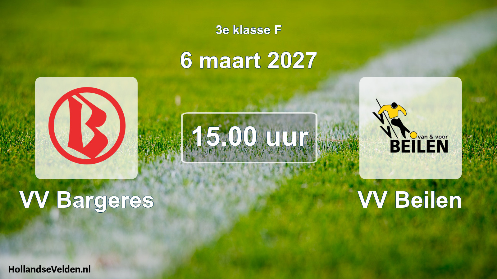 Geplande wedstrijd: VV Bargeres - VV Beilen (6 maart 2027)