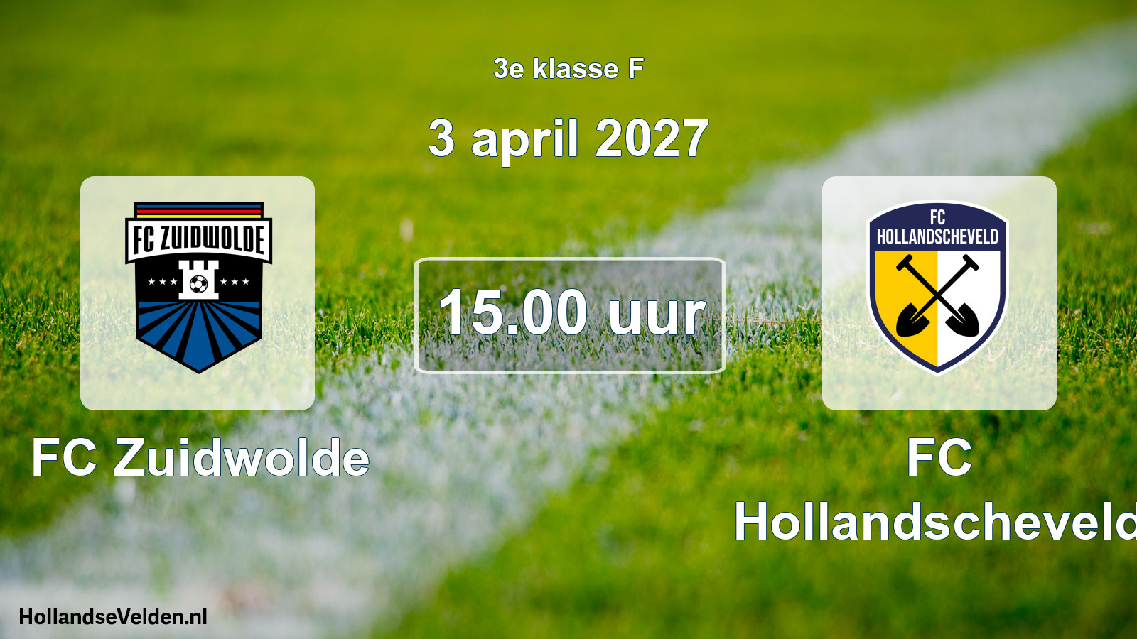 Geplande wedstrijd: FC Zuidwolde - FC Hollandscheveld (3 april 2027)