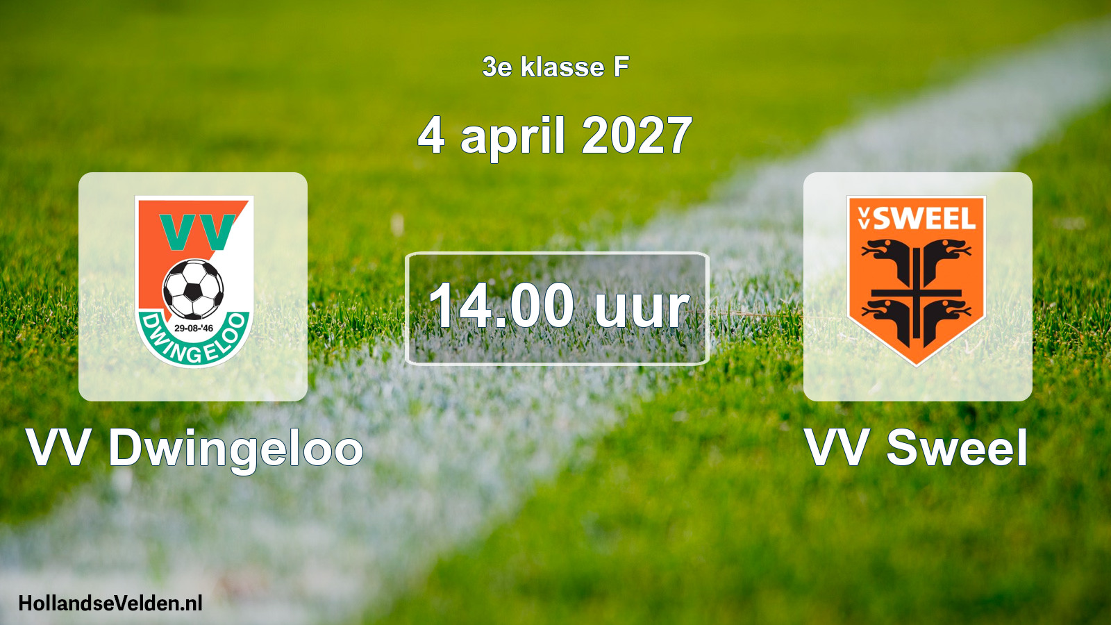 Geplande wedstrijd: VV Dwingeloo - VV Sweel (4 april 2027)