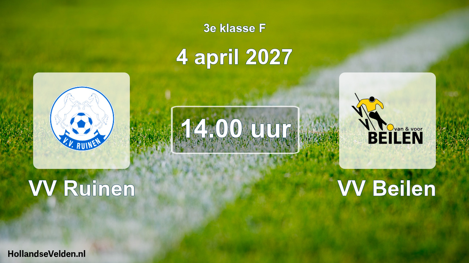 Geplande wedstrijd: VV Ruinen - VV Beilen (4 april 2027)