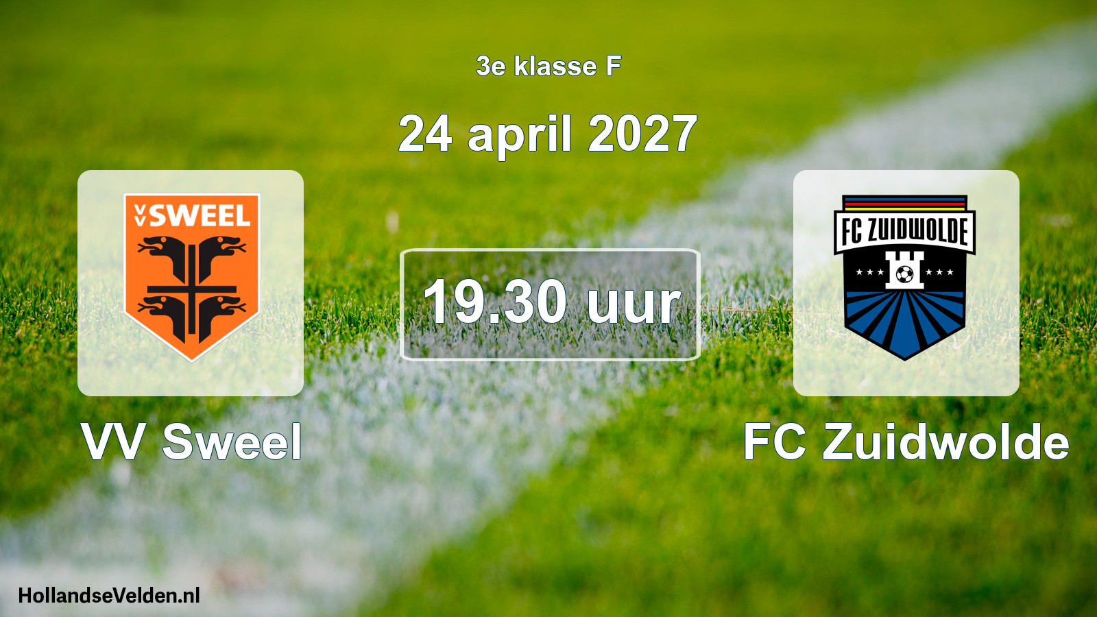 Geplande wedstrijd: VV Sweel - FC Zuidwolde (24 april 2027)