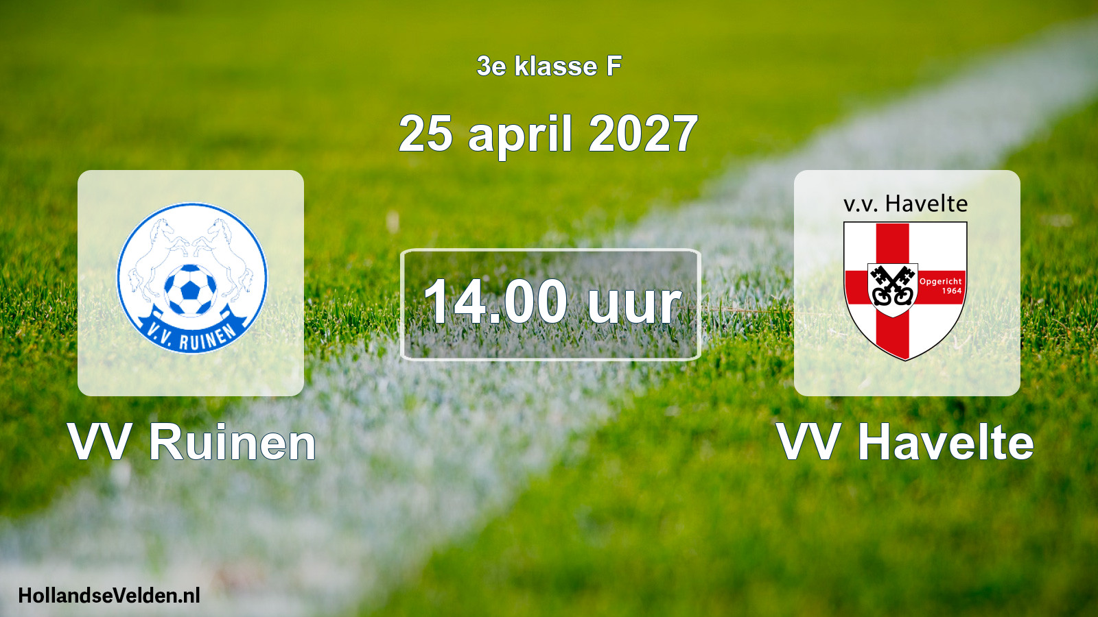 Geplande wedstrijd: VV Ruinen - VV Havelte (25 april 2027)