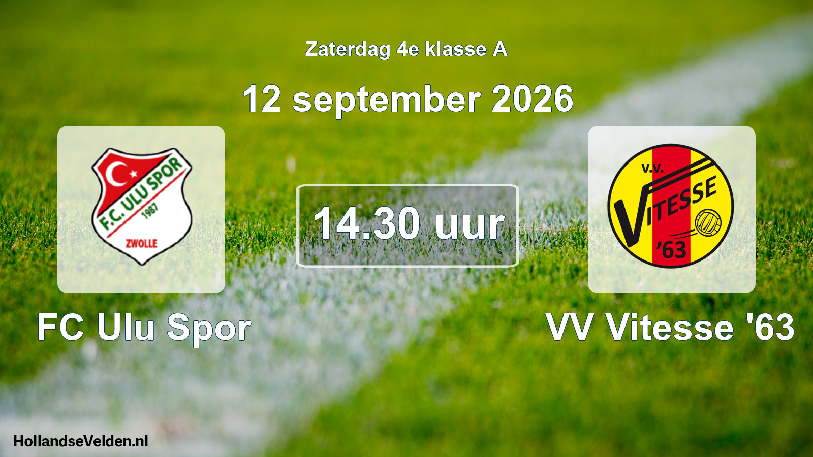 Geplande wedstrijd: FC Ulu Spor - VV Vitesse '63 (12 september 2026)