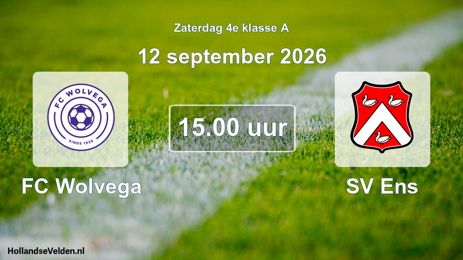 Geplande wedstrijd: FC Wolvega - SV Ens (12 september 2026)